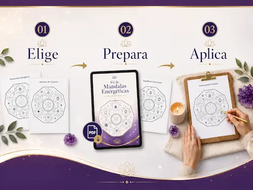 Kit de Mandalas Energéticas Terapéuticas con láminas listas para imprimir