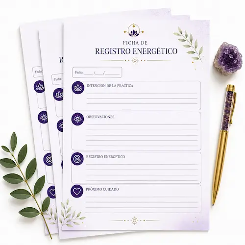 Ficha de Registro Energético para sesiones y prácticas