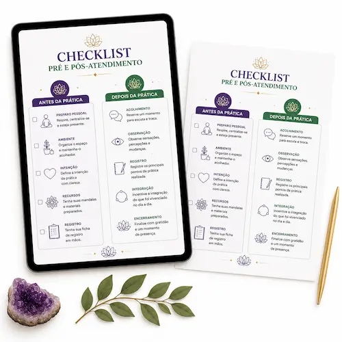 Checklist Pré e Pós-Atendimento para práticas energéticas