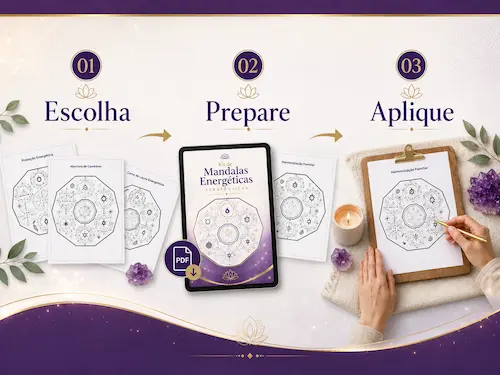 Kit de Mandalas Energéticas Terapêuticas com pranchas prontas para imprimir
